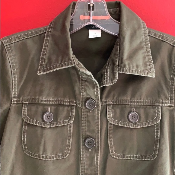 J. Crew Utility Jacket- Army Green Cotton Sz S - Picture 2 of 12